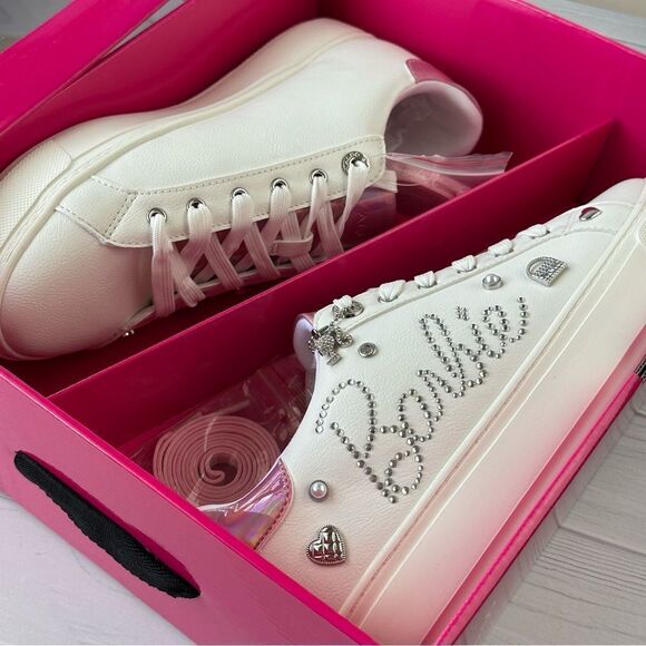 NIB Limited Edition Barbie x Aldo White Sneakers Sz 8.5 - Picture 8 of 9